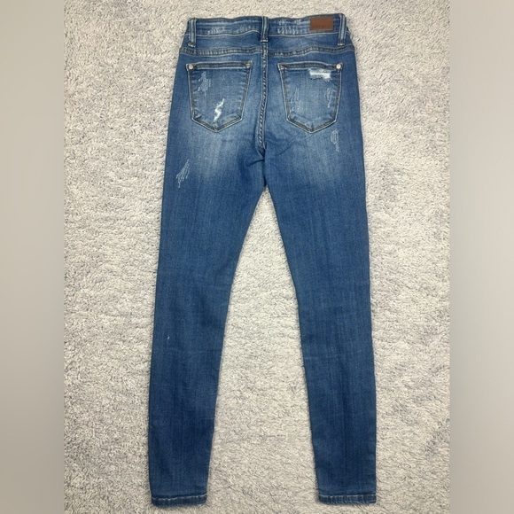 Judy Blue Jeans Womens 1 Skinny Light Wash Leopard Print Cut Outs Distressed - Picture 6 of 6